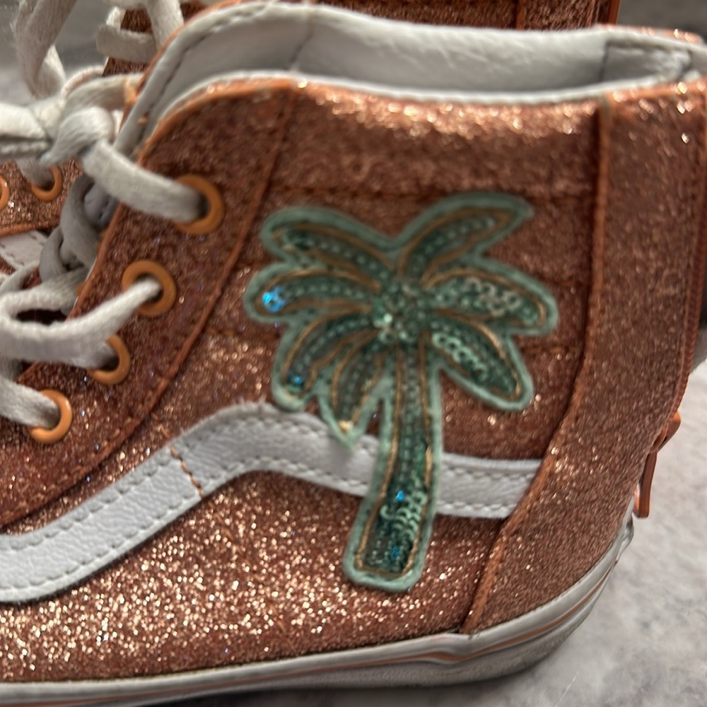 Vans Glitter Palm Tree Sk8-Hi Vans size 1 - Picture 3 of 9
